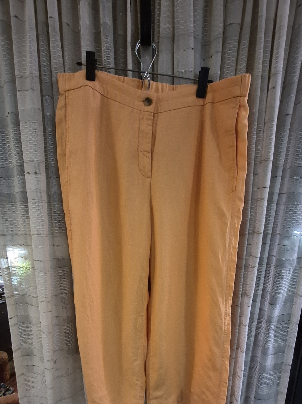 J. Jill Linen-Blend Pants in Coral-Orange